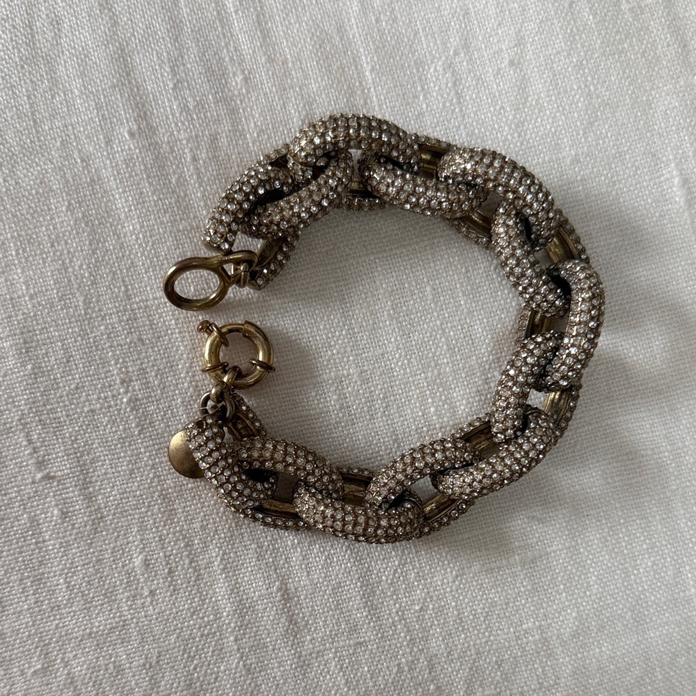 J. Crew Crystal Pavé Chunky Link Bracelet - Silver